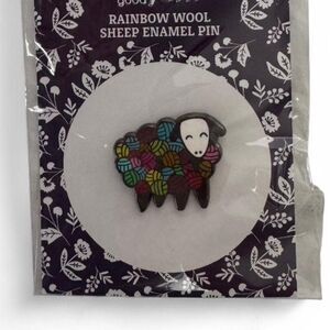 NWT Darn Good Yarn Rainbow Wool Sheep‎ Enamel Pin